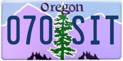 OR license plate 070SIT