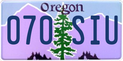 OR license plate 070SIU