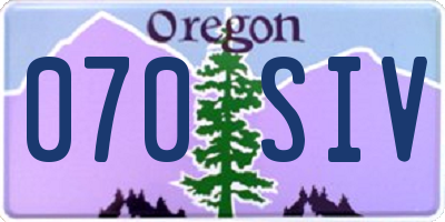 OR license plate 070SIV