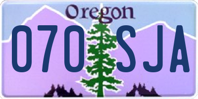 OR license plate 070SJA