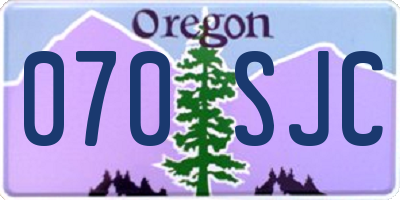 OR license plate 070SJC