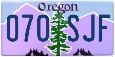 OR license plate 070SJF