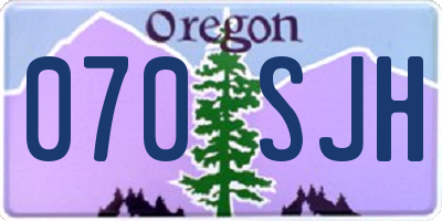 OR license plate 070SJH