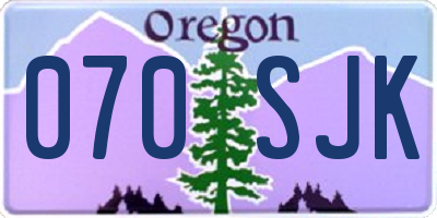 OR license plate 070SJK