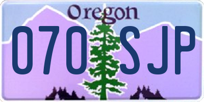 OR license plate 070SJP