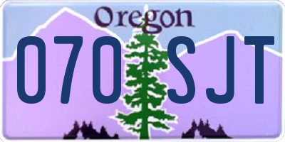 OR license plate 070SJT
