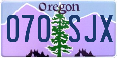 OR license plate 070SJX