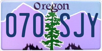 OR license plate 070SJY