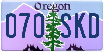 OR license plate 070SKD