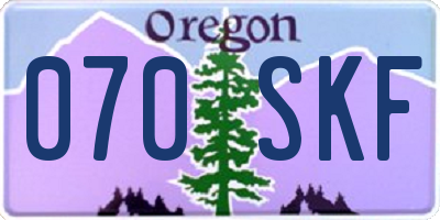 OR license plate 070SKF