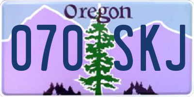 OR license plate 070SKJ
