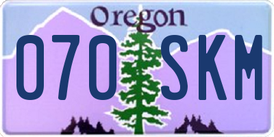 OR license plate 070SKM