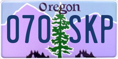 OR license plate 070SKP