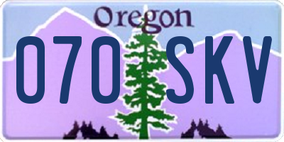 OR license plate 070SKV