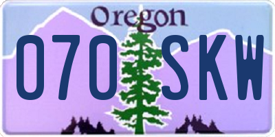 OR license plate 070SKW