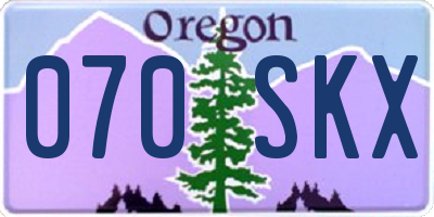 OR license plate 070SKX