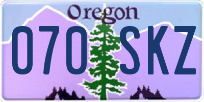 OR license plate 070SKZ