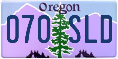 OR license plate 070SLD