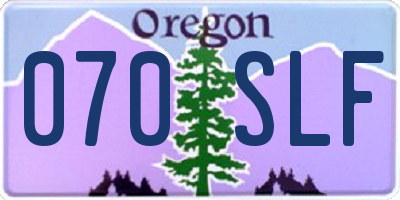 OR license plate 070SLF
