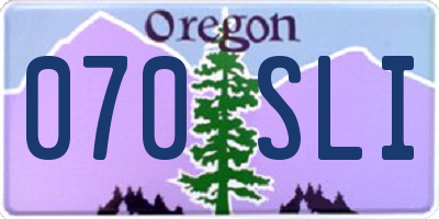 OR license plate 070SLI