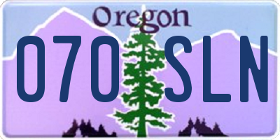 OR license plate 070SLN