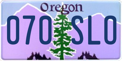 OR license plate 070SLO
