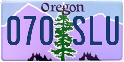 OR license plate 070SLU