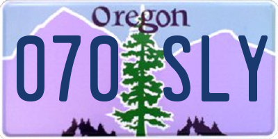 OR license plate 070SLY