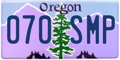OR license plate 070SMP