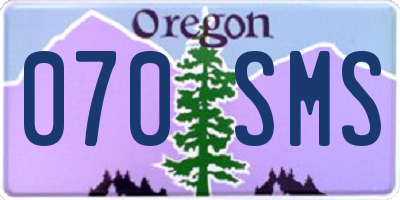 OR license plate 070SMS