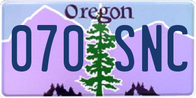 OR license plate 070SNC
