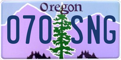 OR license plate 070SNG