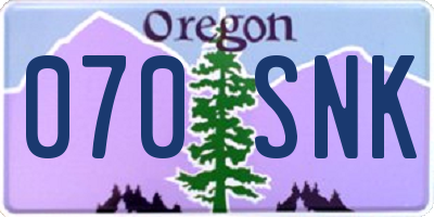 OR license plate 070SNK