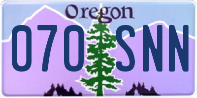 OR license plate 070SNN
