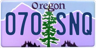 OR license plate 070SNQ