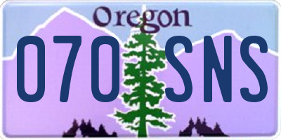 OR license plate 070SNS