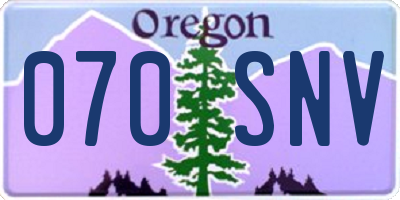 OR license plate 070SNV