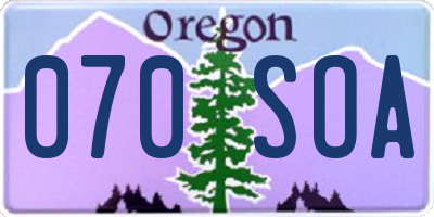 OR license plate 070SOA