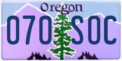 OR license plate 070SOC