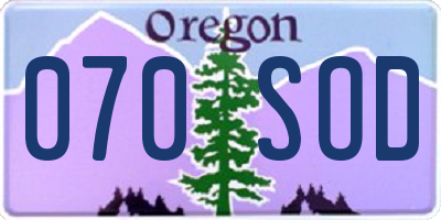 OR license plate 070SOD