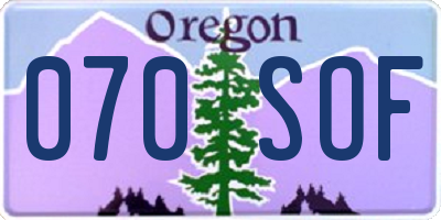 OR license plate 070SOF