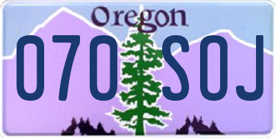 OR license plate 070SOJ