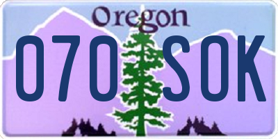 OR license plate 070SOK