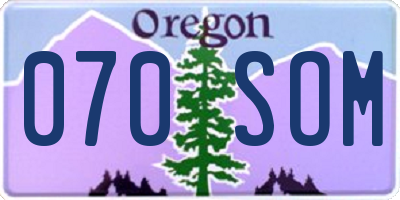 OR license plate 070SOM