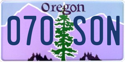 OR license plate 070SON