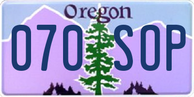 OR license plate 070SOP