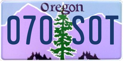 OR license plate 070SOT