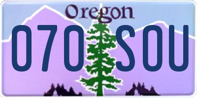 OR license plate 070SOU