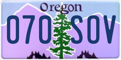 OR license plate 070SOV