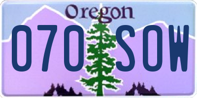 OR license plate 070SOW